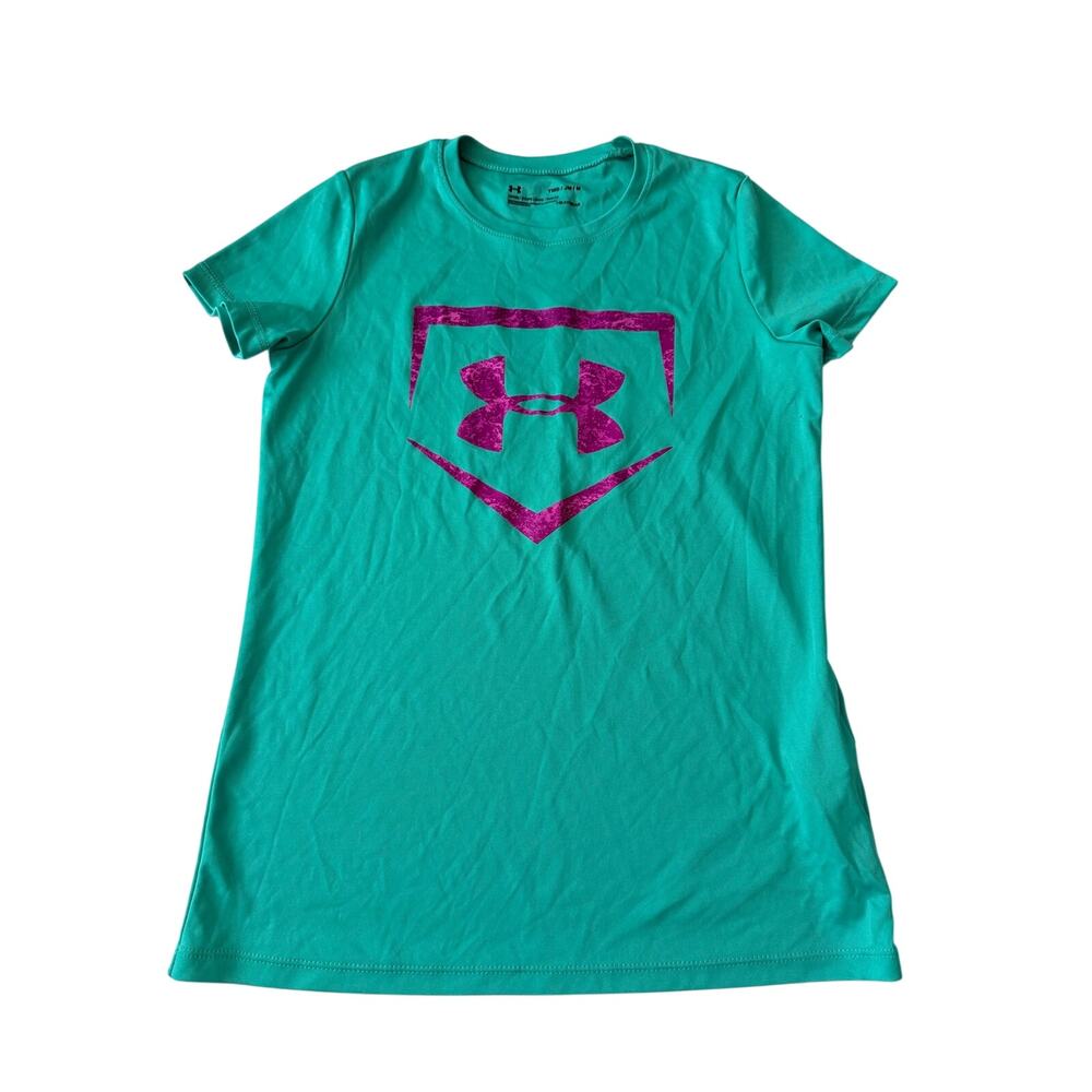 Under Armour Girls Softball Plate Fill Short Sleeve Tee M